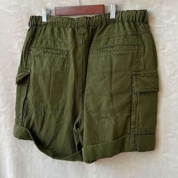NEW Size Large Free People Frankie Washed Garden Snake Green Slouchy Tie Shorts - Picture 7 of 9